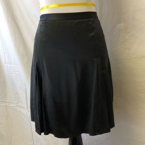 Banana Republic 100% Silk Black Pleated Skirt